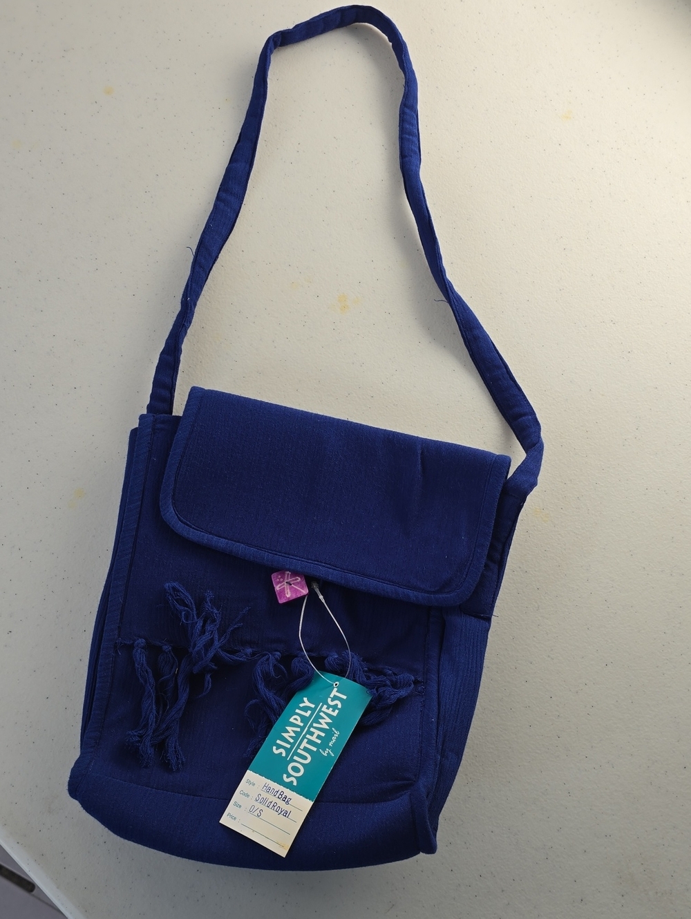 Royal Blue Crossbody Bag with Tassel Detail